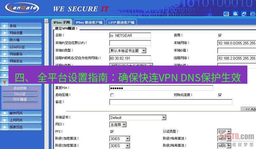 快连VPN 四、 全平台设置指南：确保快连VPN DNS保护生效